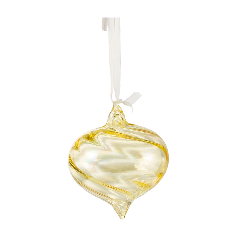 8cm Iridescent Swirl  Christmas Glass Bauble ball  