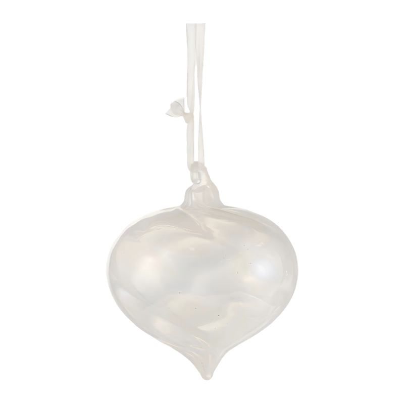 8cm Iridescent Swirl  Christmas Glass Bauble ball  