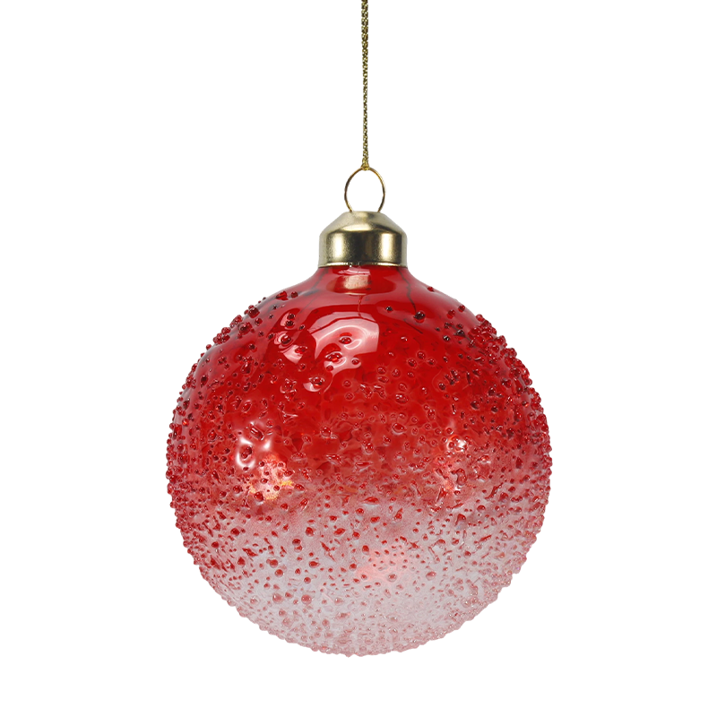 8cm Crystal Bead Embellished  Christmas Glass ball Ornament 