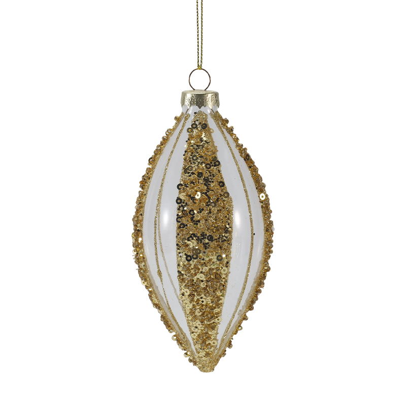 8cm Luxury Gold & Silver Christmas Glass ball Ornament (Single / Set of 4)