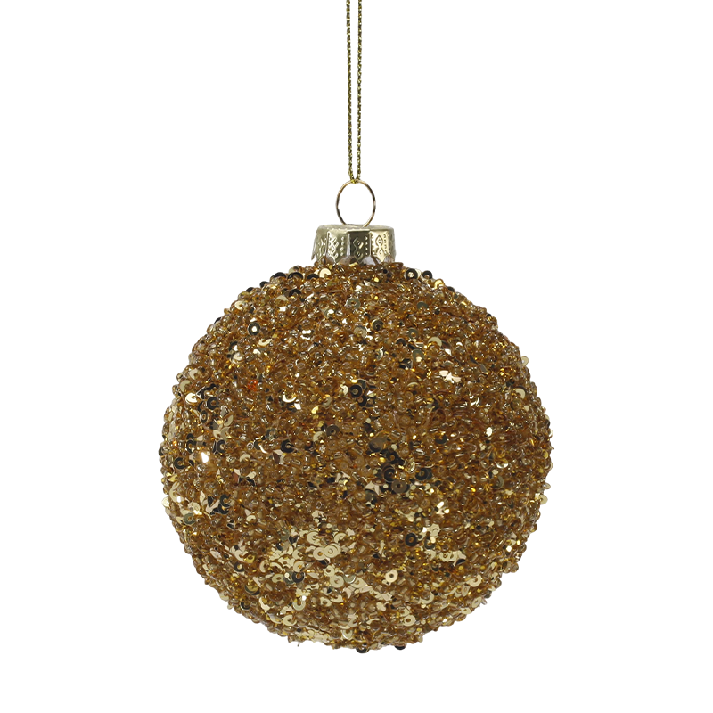 8cm Luxury Gold & Silver Christmas Glass Ornament (Single / Set of 3)