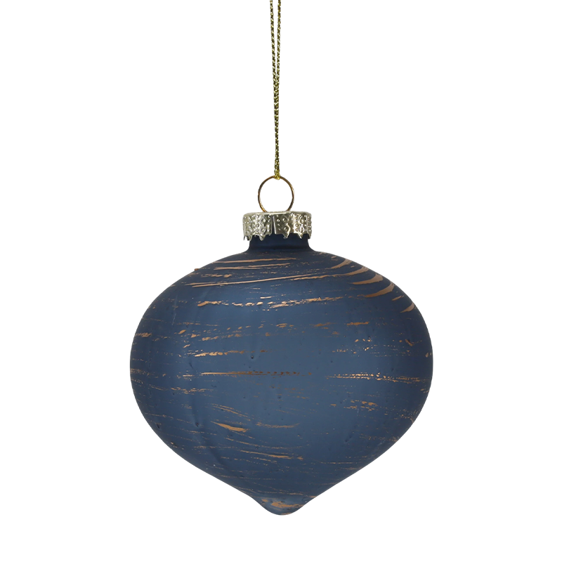 8cm Morandi Stripe  Christmas Glass ball Ornament (Single / Set of 3)