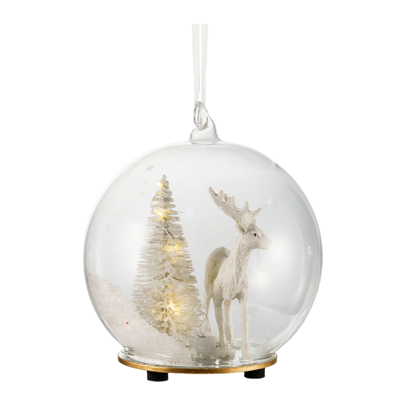 Christmas Glass Ornament Broccoli / Candy Cane / Globe with Deer Shape