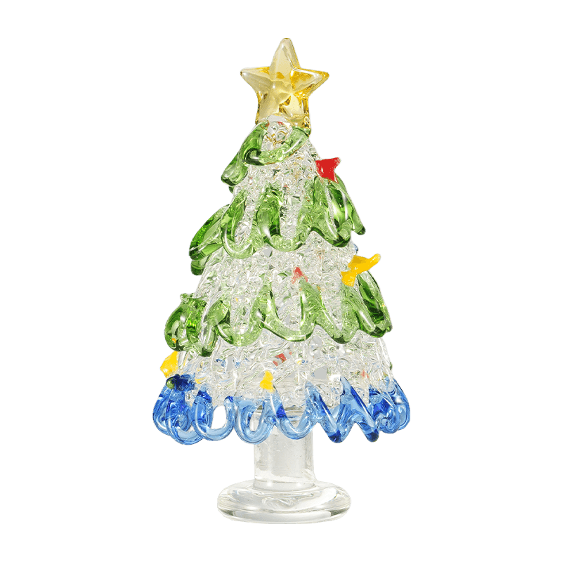 Hand-Blown Glass Christmas Tree Desktop Ornament