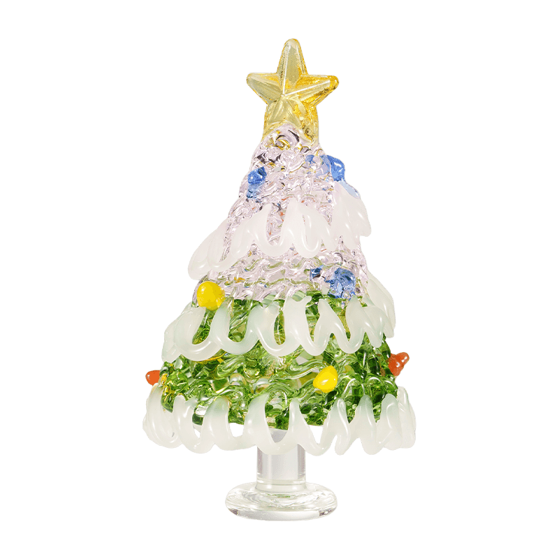 Hand-Blown Glass Christmas Tree Desktop Ornament