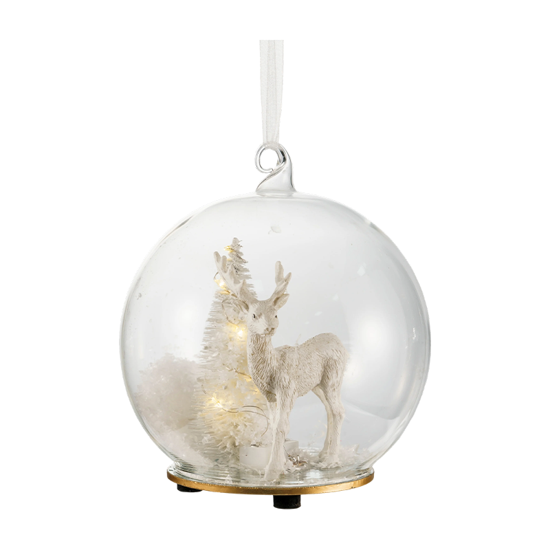 Christmas Glass Ornament Broccoli / Candy Cane / Globe with Deer Shape