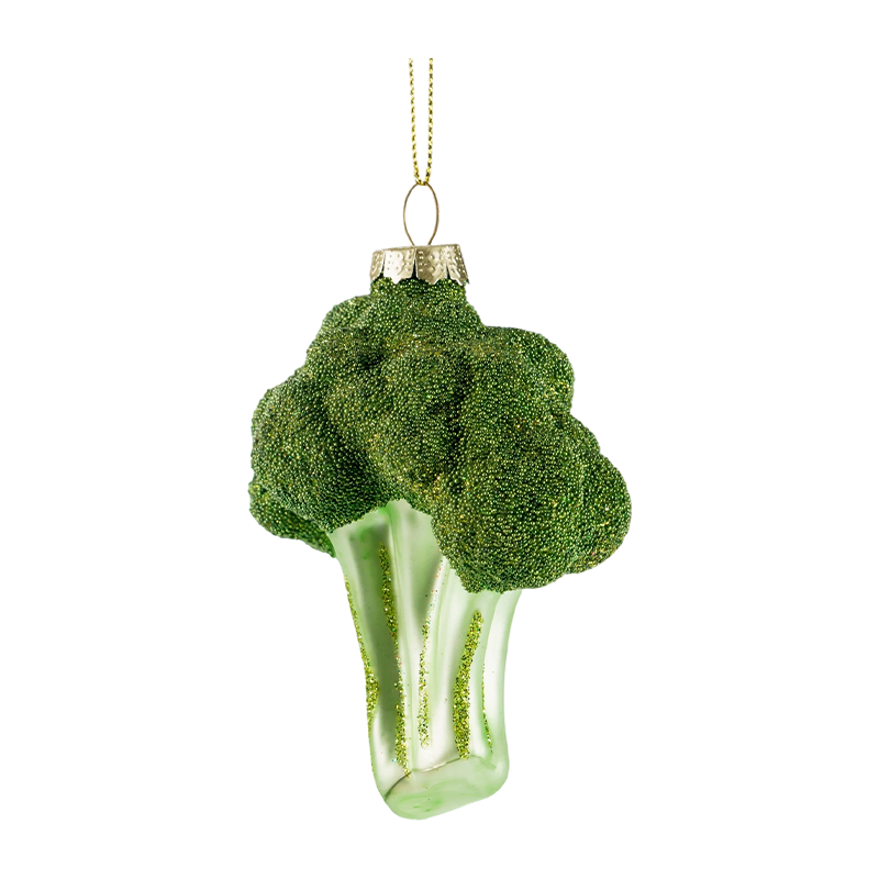 Christmas Glass Ornament Broccoli / Candy Cane / Globe with Deer Shape