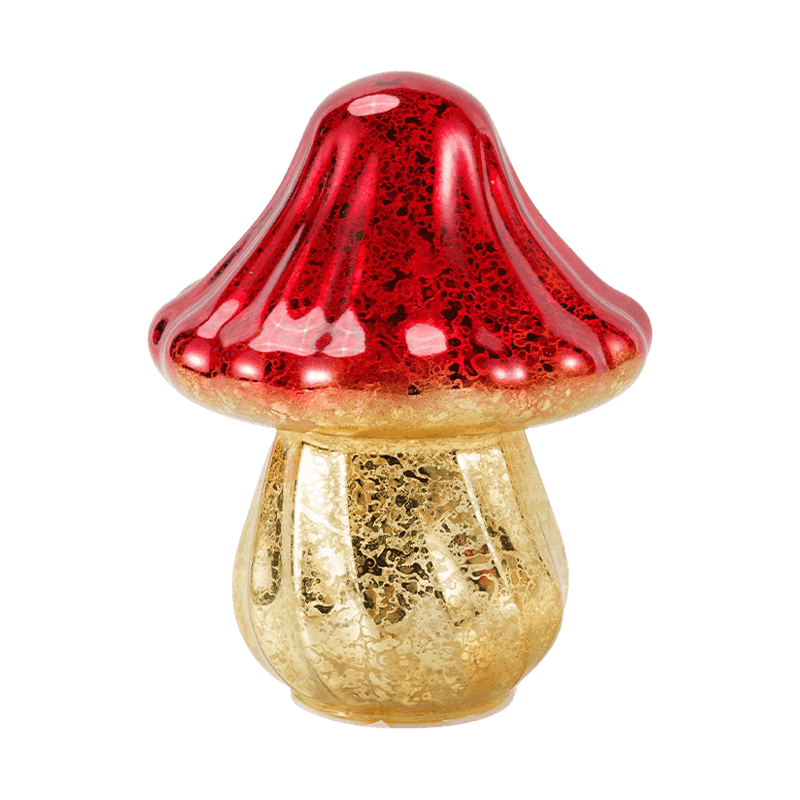Handmade Gradient Mercury Glass Mushroom Ornament with led decoration