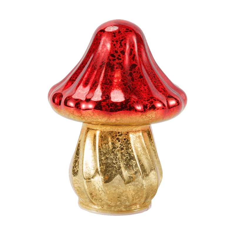 Handmade Gradient Mercury Glass Mushroom Ornament with led decoration