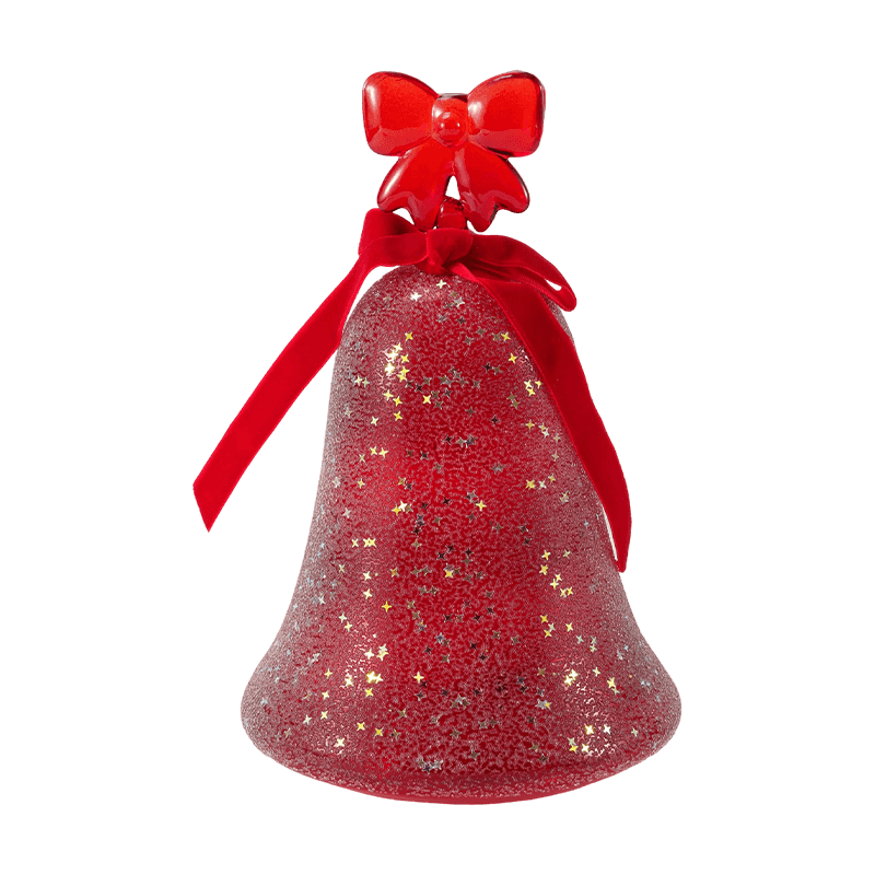 Mercury Glass Angel Figurine / Frosted/Glitter Glass Bell Decor (with LED)