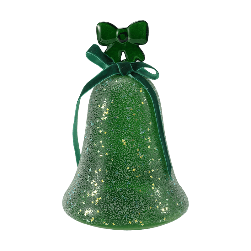 Mercury Glass Angel Figurine / Frosted/Glitter Glass Bell Decor (with LED)