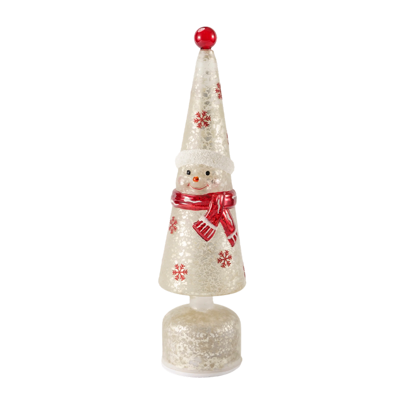 Iridescent Crystal LED Tower Decor / Snowman  Christmas Tree Tabletop Light