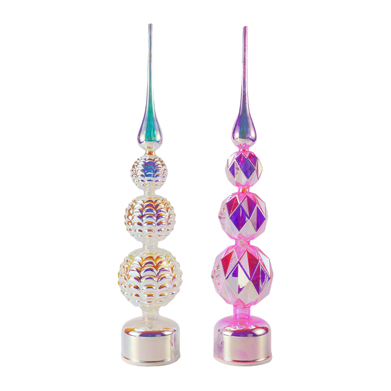 Iridescent Crystal LED Tower Decor / Snowman  Christmas Tree Tabletop Light