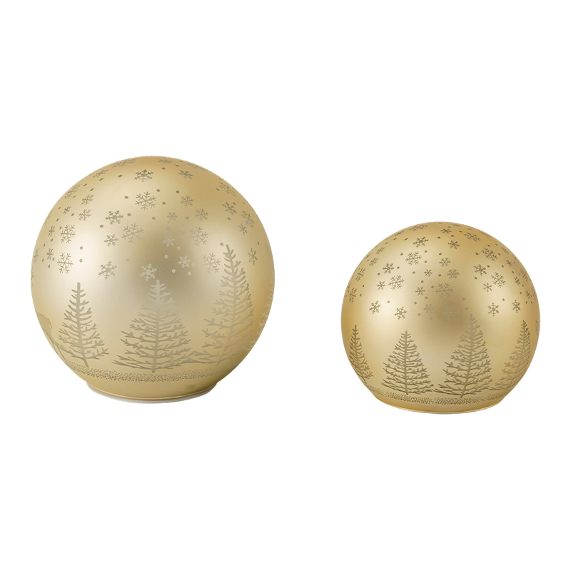 Golden Forest Scene LED Ball / Red-White  Stripe Ornament LED Ball (with LED)