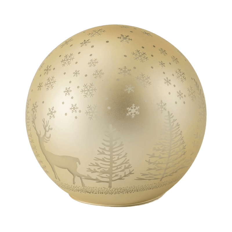 Golden Forest Scene LED Ball / Red-White  Stripe Ornament LED Ball (with LED)