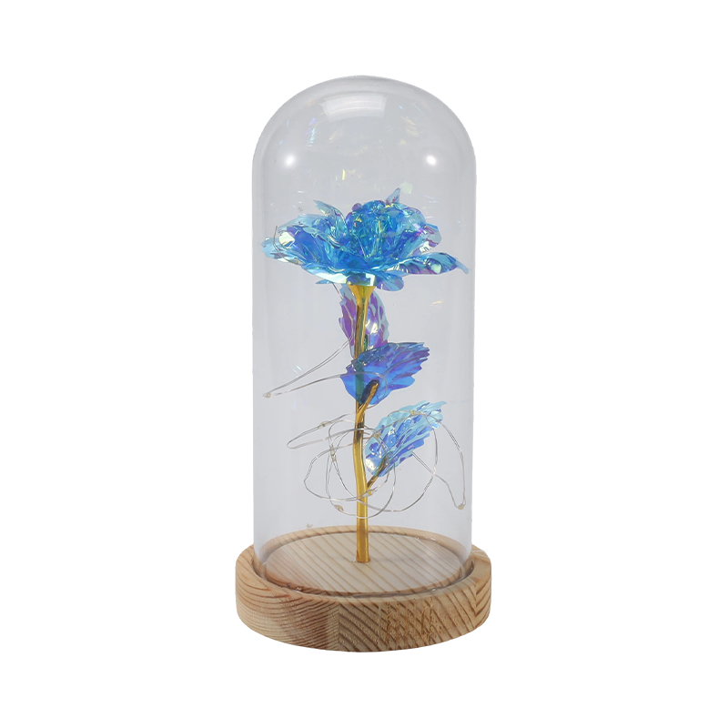 Galaxy Rose Glass Cloche Light  (With/Without Teddy Bear, Multiple Colors)