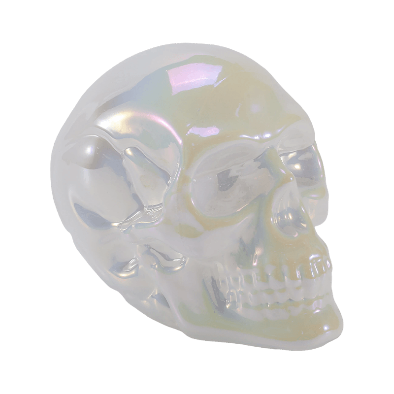 Iridescent Skull Decor / Sugar Skull Glass  Ornament Set