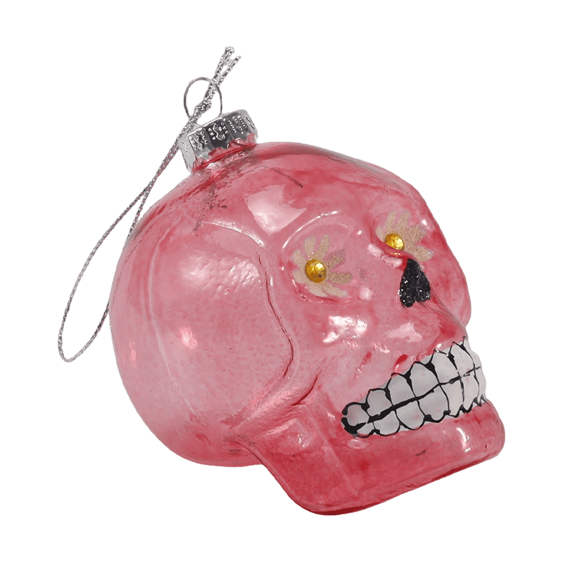 Iridescent Skull Decor / Sugar Skull Glass  Ornament Set