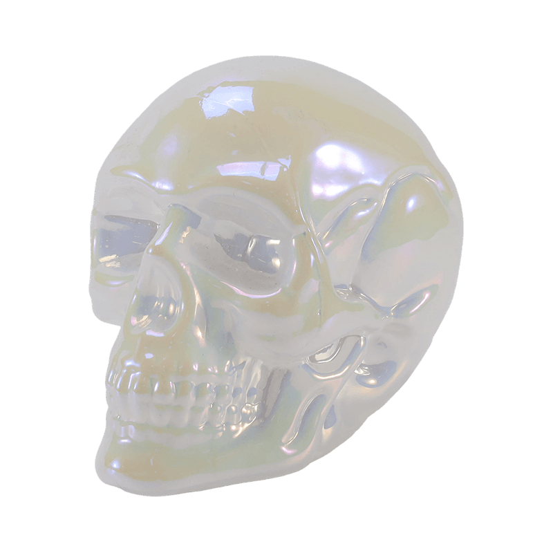 Iridescent Skull Decor / Sugar Skull Glass  Ornament Set