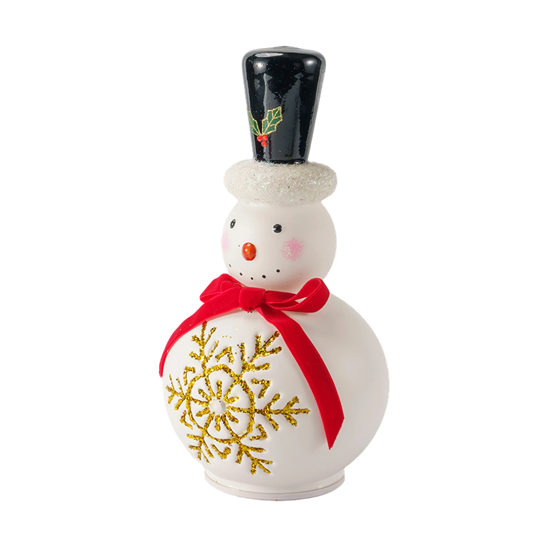 Festive Glass Snowman Figurine  (Clear / Matte White Finish)