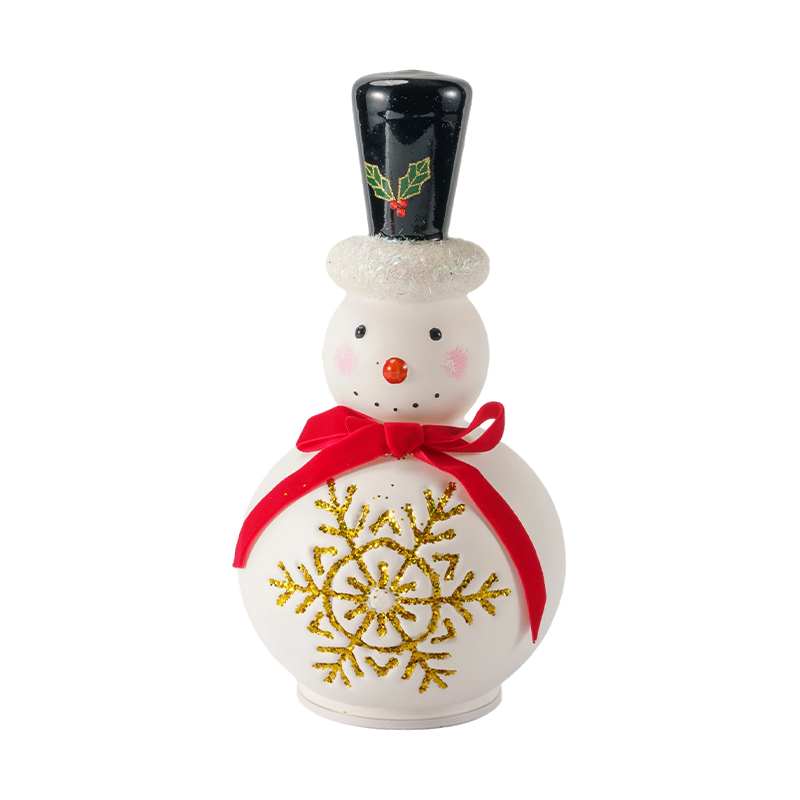 Festive Glass Snowman Figurine  (Clear / Matte White Finish)