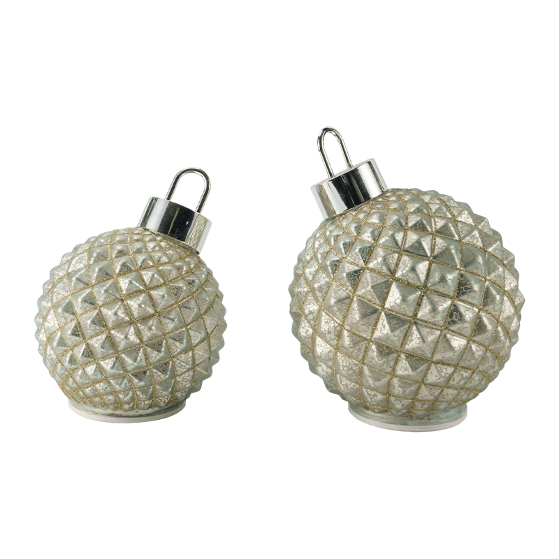 Textured Glass Christmas Bauble  (Ribbed / Diamond Quilted Styles)