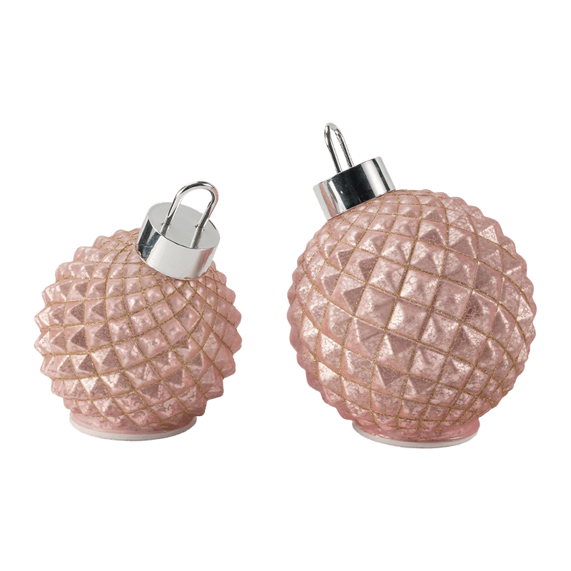 Textured Glass Christmas Bauble  (Ribbed / Diamond Quilted Styles)