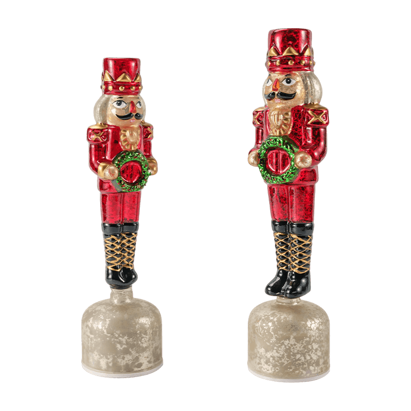 Vintage Mercury Glass Nutcracker Figurine  (Red Finish)