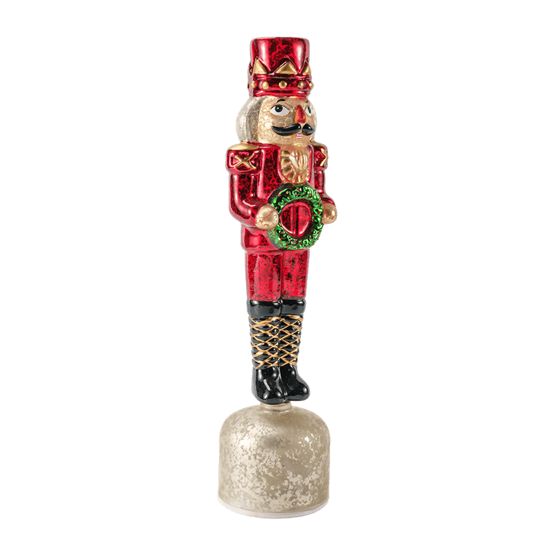Vintage Mercury Glass Nutcracker Figurine  (Red Finish)