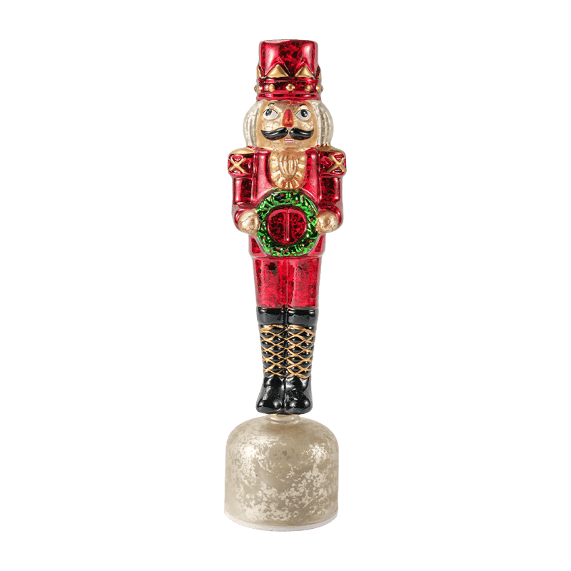 Vintage Mercury Glass Nutcracker Figurine  (Red Finish)