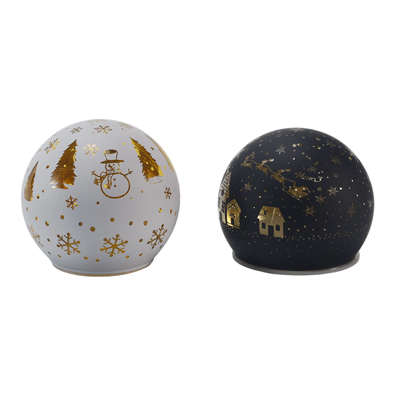 Festive Glass Globe Light  (Iridescent / Christmas Tree / Night Scene  / Snowman Styles)