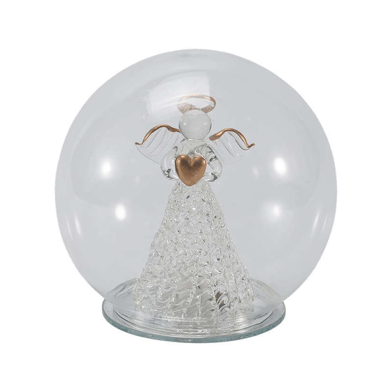 Festive Glass Cloche & Globe Light  (Angel / Nativity / Christmas Tree /  Deer Forest Styles)