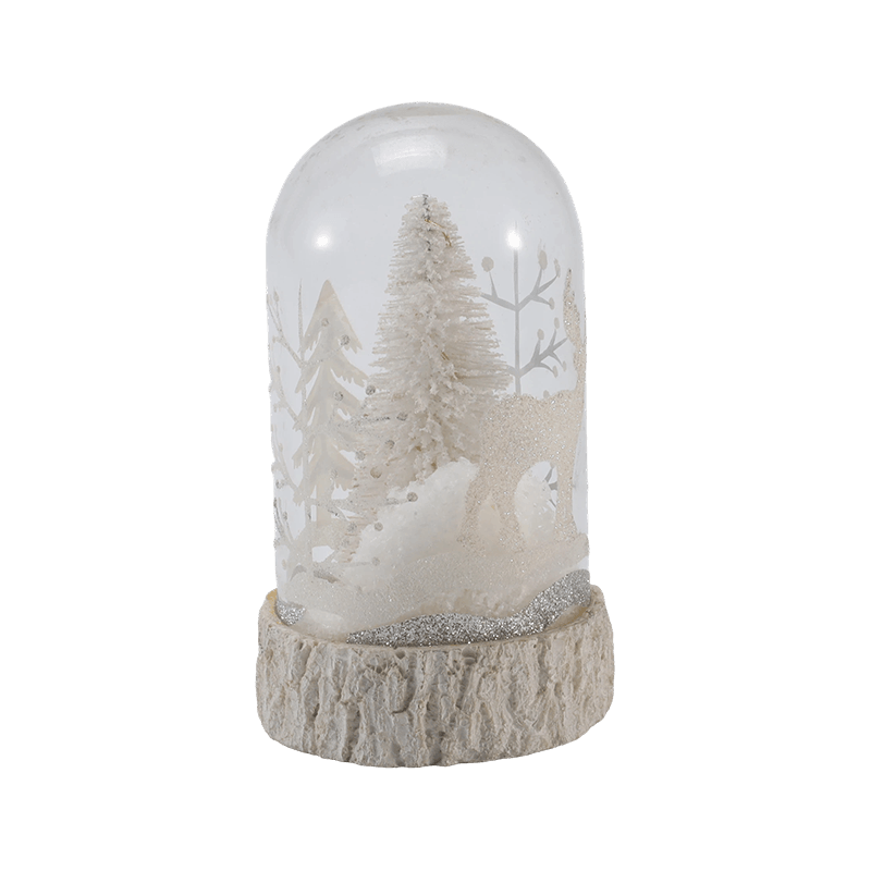 Festive Glass Cloche & Globe Light  (Angel / Nativity / Christmas Tree /  Deer Forest Styles)