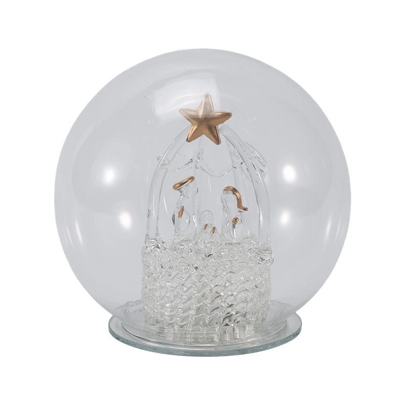 Festive Glass Cloche & Globe Light  (Angel / Nativity / Christmas Tree /  Deer Forest Styles)