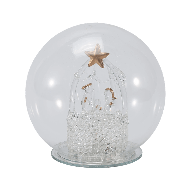 Festive Glass Cloche & Globe Light  (Angel / Nativity / Christmas Tree /  Deer Forest Styles)