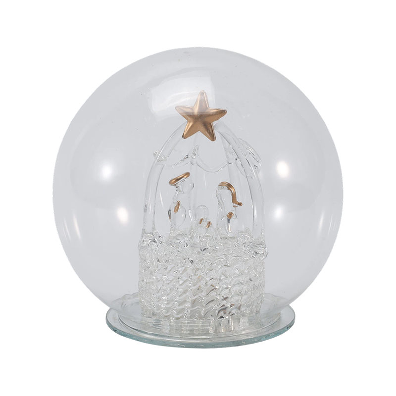 Festive Glass Cloche & Globe Light  (Angel / Nativity / Christmas Tree /  Deer Forest Styles)
