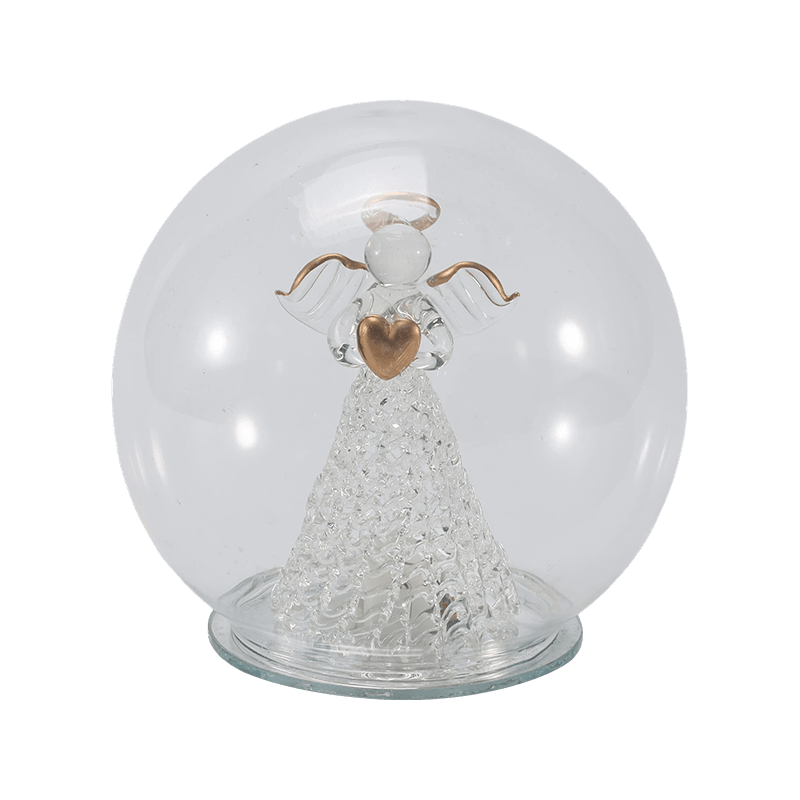 Festive Glass Cloche & Globe Light  (Angel / Nativity / Christmas Tree /  Deer Forest Styles)