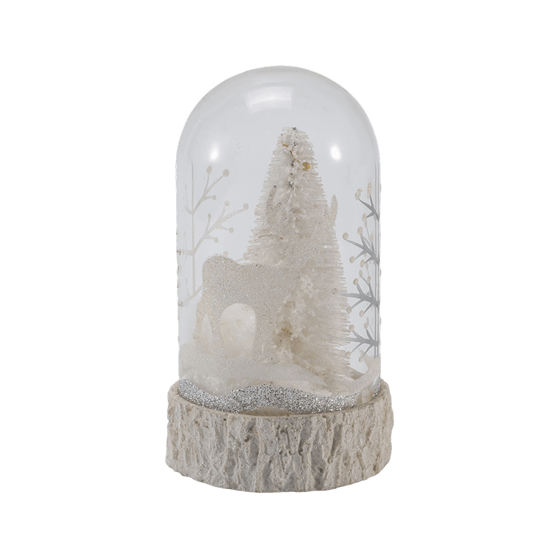 Festive Glass Cloche & Globe Light  (Angel / Nativity / Christmas Tree /  Deer Forest Styles)