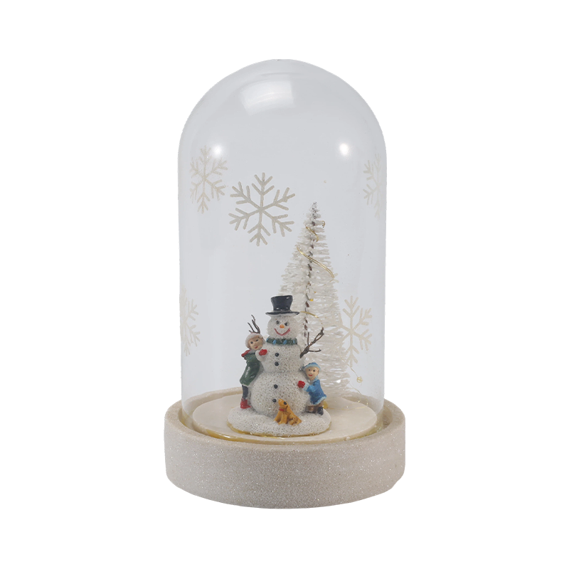 Festive Glass Cloche & Bottle Light  (Snowman Scene / Pine Berry / Christmas Tree Styles)
