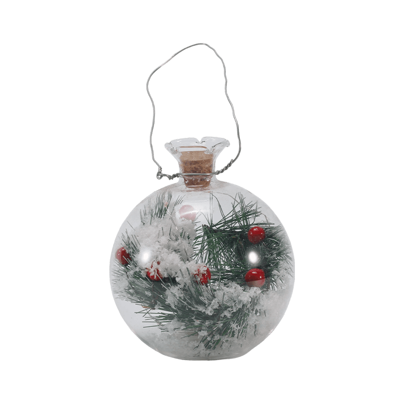 Festive Glass Cloche & Bottle Light  (Snowman Scene / Pine Berry / Christmas Tree Styles)