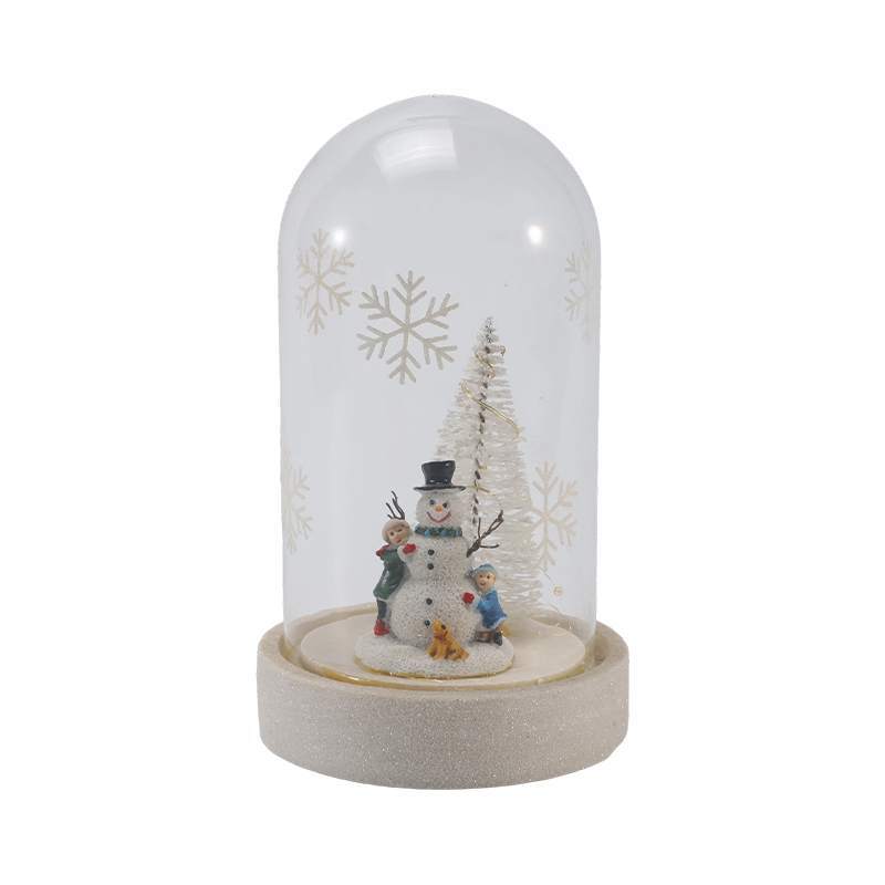 Festive Glass Cloche & Bottle Light  (Snowman Scene / Pine Berry / Christmas Tree Styles)