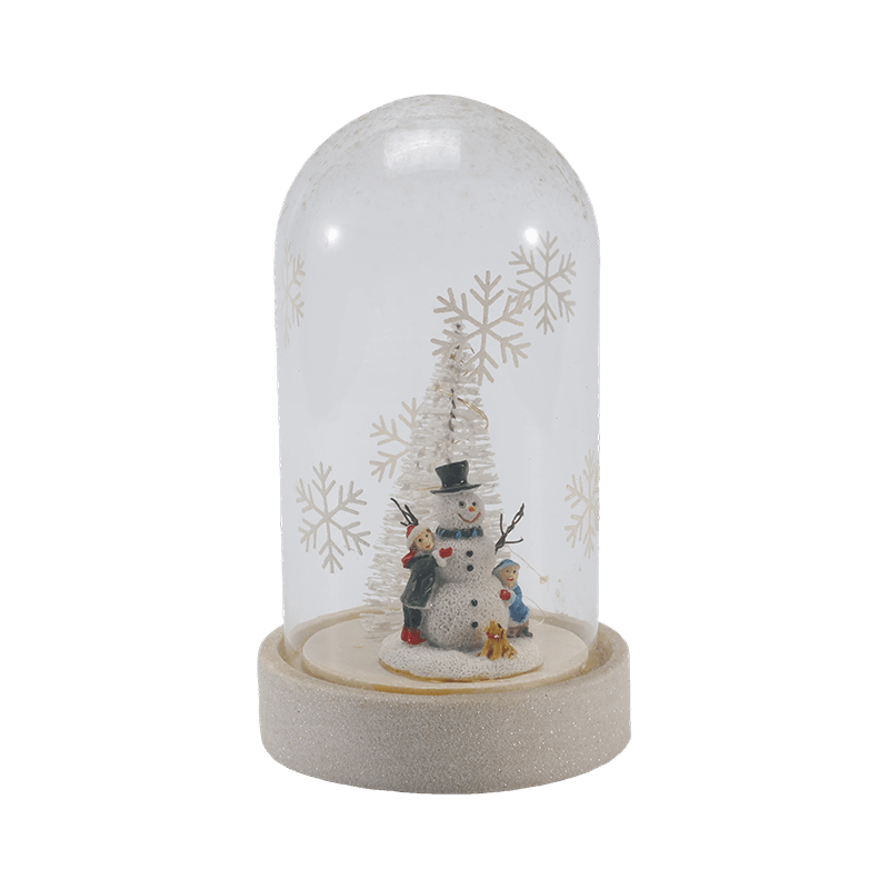 Festive Glass Cloche & Bottle Light  (Snowman Scene / Pine Berry / Christmas Tree Styles)