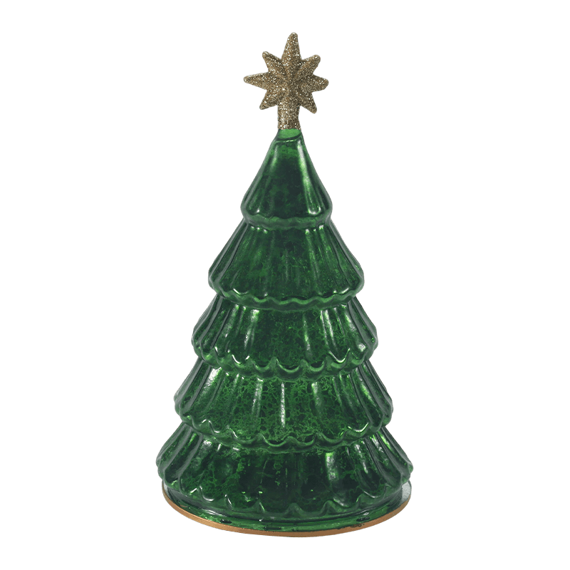 10*20 cmVintage Mercury Glass Layered Christmas Tree Light