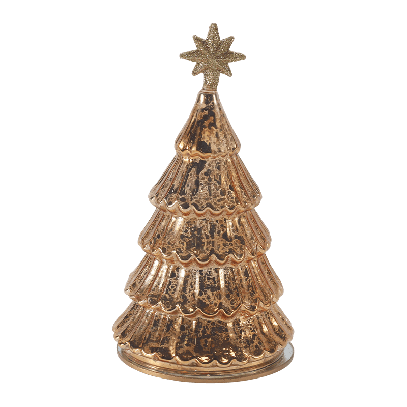 10*20 cmVintage Mercury Glass Layered Christmas Tree Light