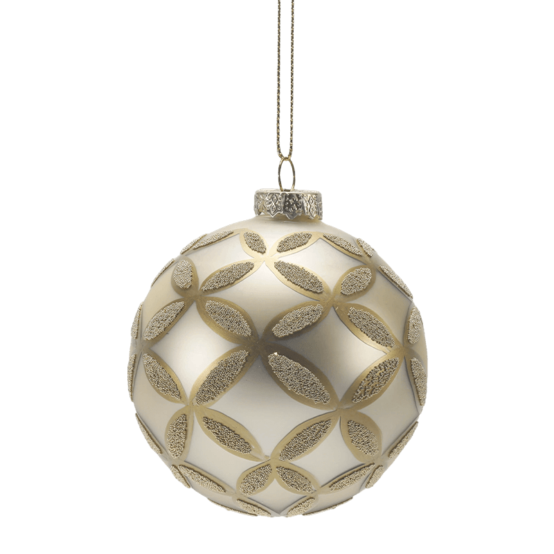 8*8*8 m Hand-Painted Glitter Glass Christmas Bauble