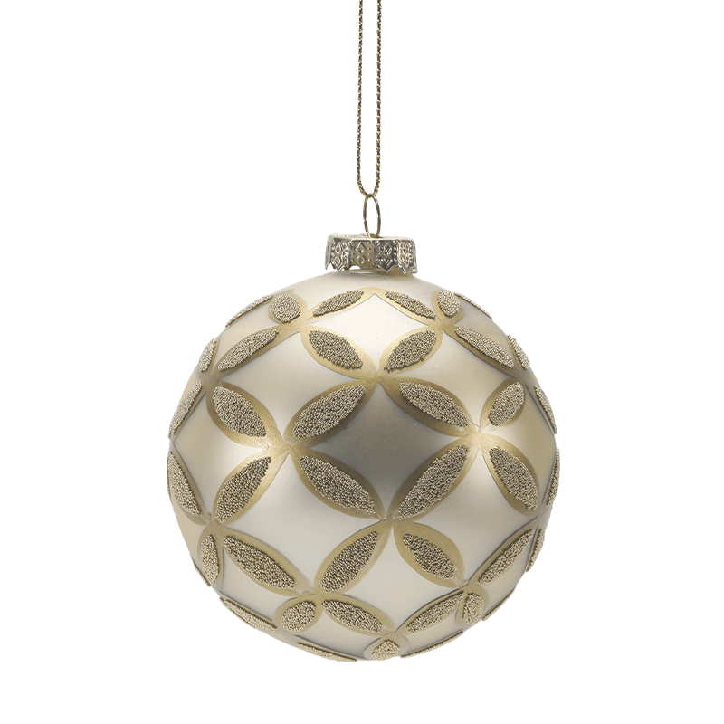 8*8*8 m Hand-Painted Glitter Glass Christmas Bauble