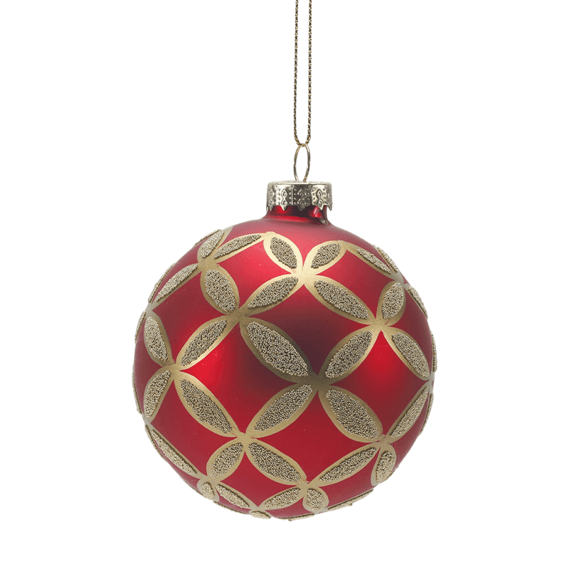 8*8*8 m Hand-Painted Glitter Glass Christmas Bauble