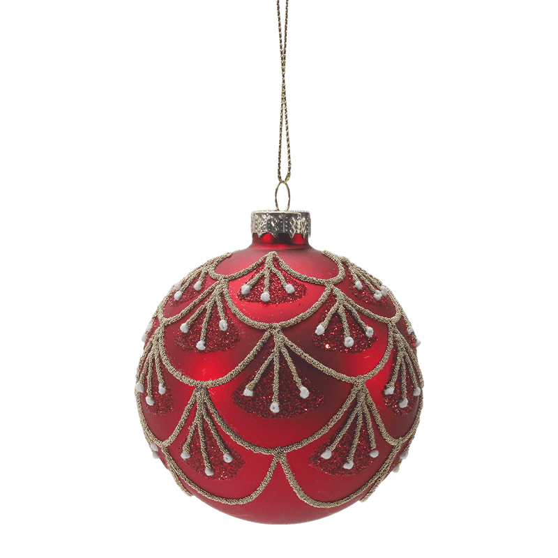 8*8*8 m Hand-Painted Glitter Glass Christmas Bauble