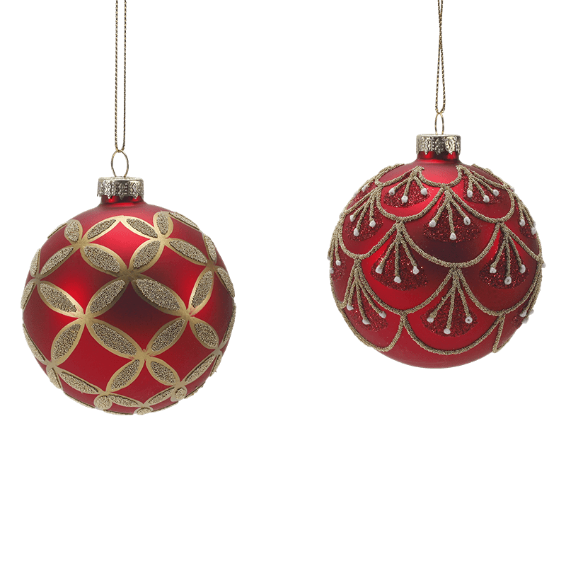 8*8*8 m Hand-Painted Glitter Glass Christmas Bauble