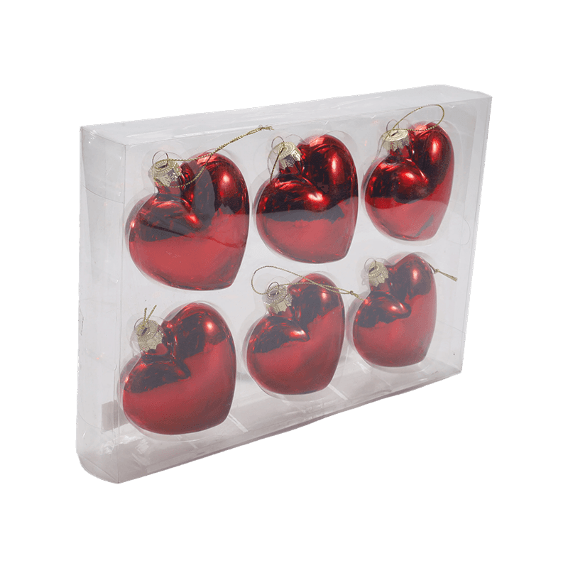 Hand-Blown Glass Heart Christmas Ornament 